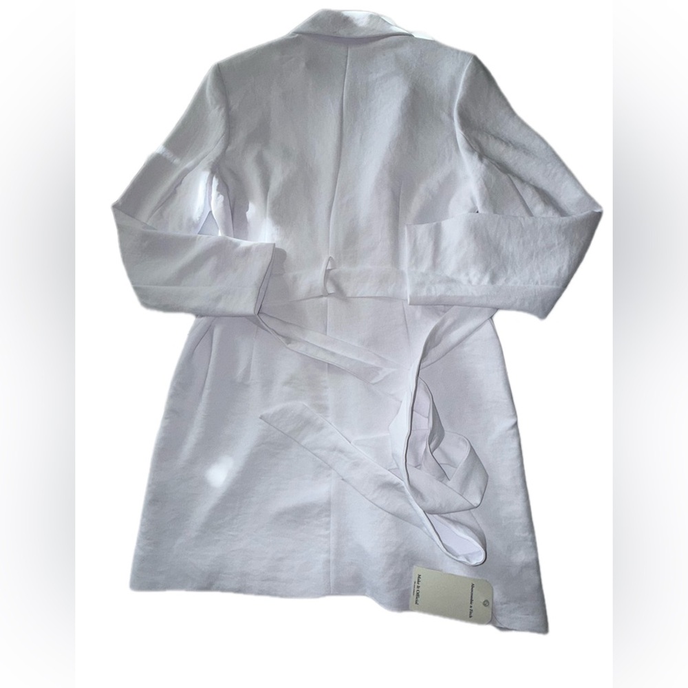 NWT Abercrombie & Fitch White Belted Trench Coat Jacket Medium - Picture 6 of 14